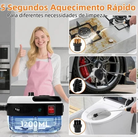 Limpador a Vapor Pressurizado de Alta Temperatura com Kit Completo de Escovas | VaporJet X™ 2500W