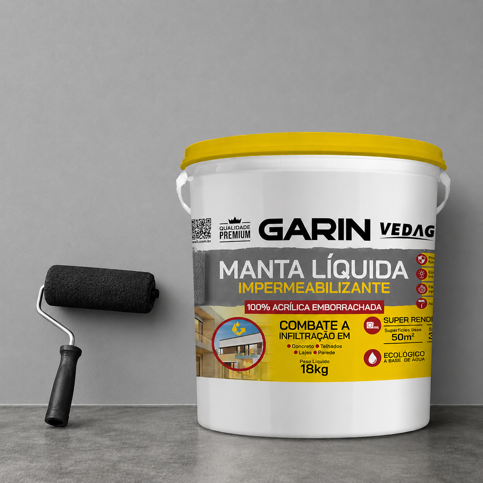 Garin - Borracha Líquida Impermeabilizante Flexível – Proteção Contra Infiltrações para Telhados, Lajes e Paredes