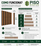 Painel Ripado Laminado de EVA Autocolante - Linha Premium - Largura: 10cm / Espessura: 3cm