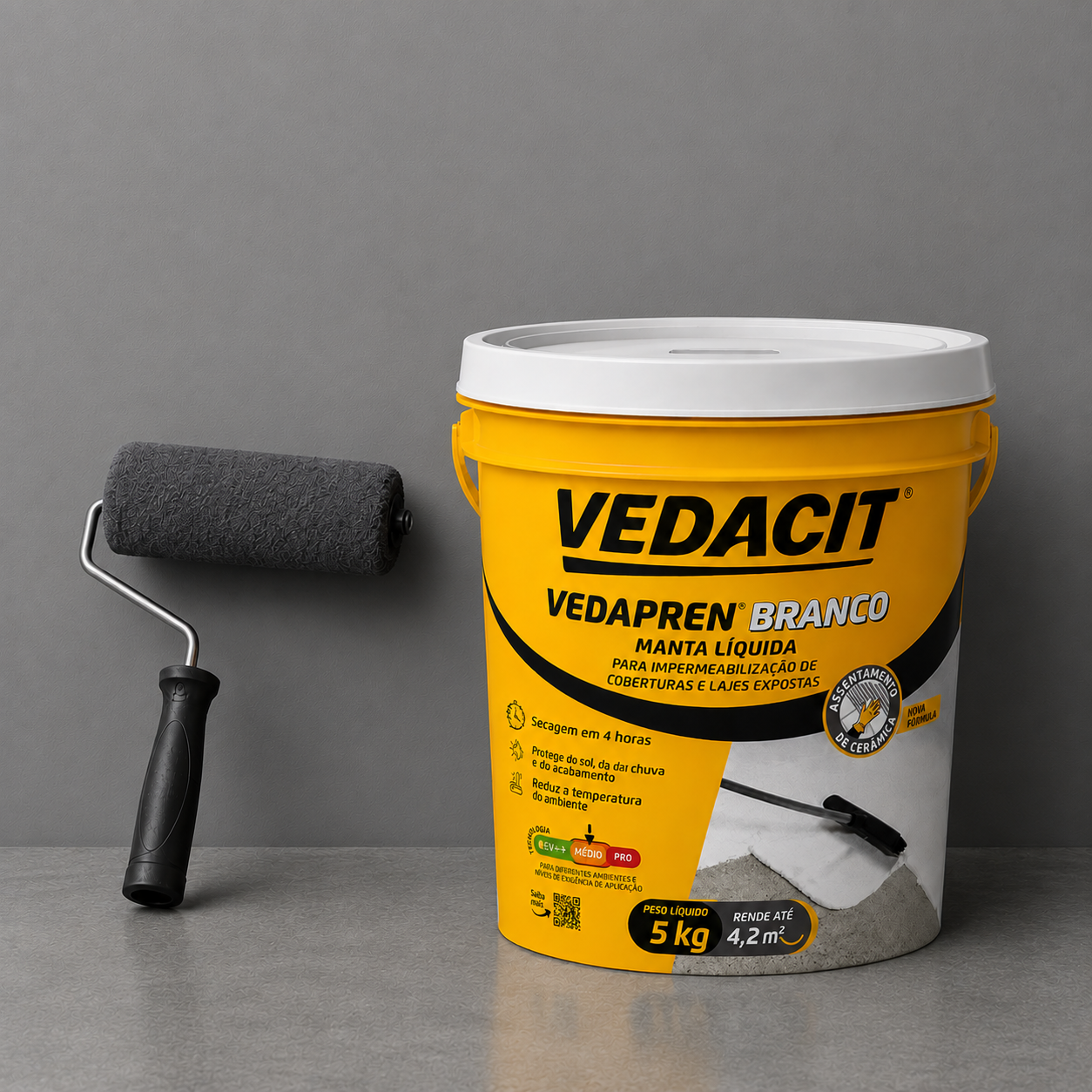 Vedacit - Borracha Líquida Impermeabilizante Flexível – Proteção Contra Infiltrações para Telhados, Lajes e Paredes