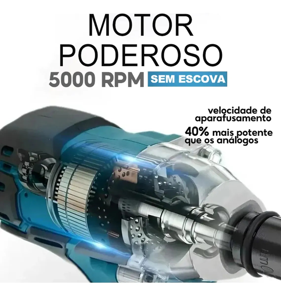 Chave de Impacto Elétrica 68v + 2 Baterias Motor Brushless - Furadeira e Parafusadeira