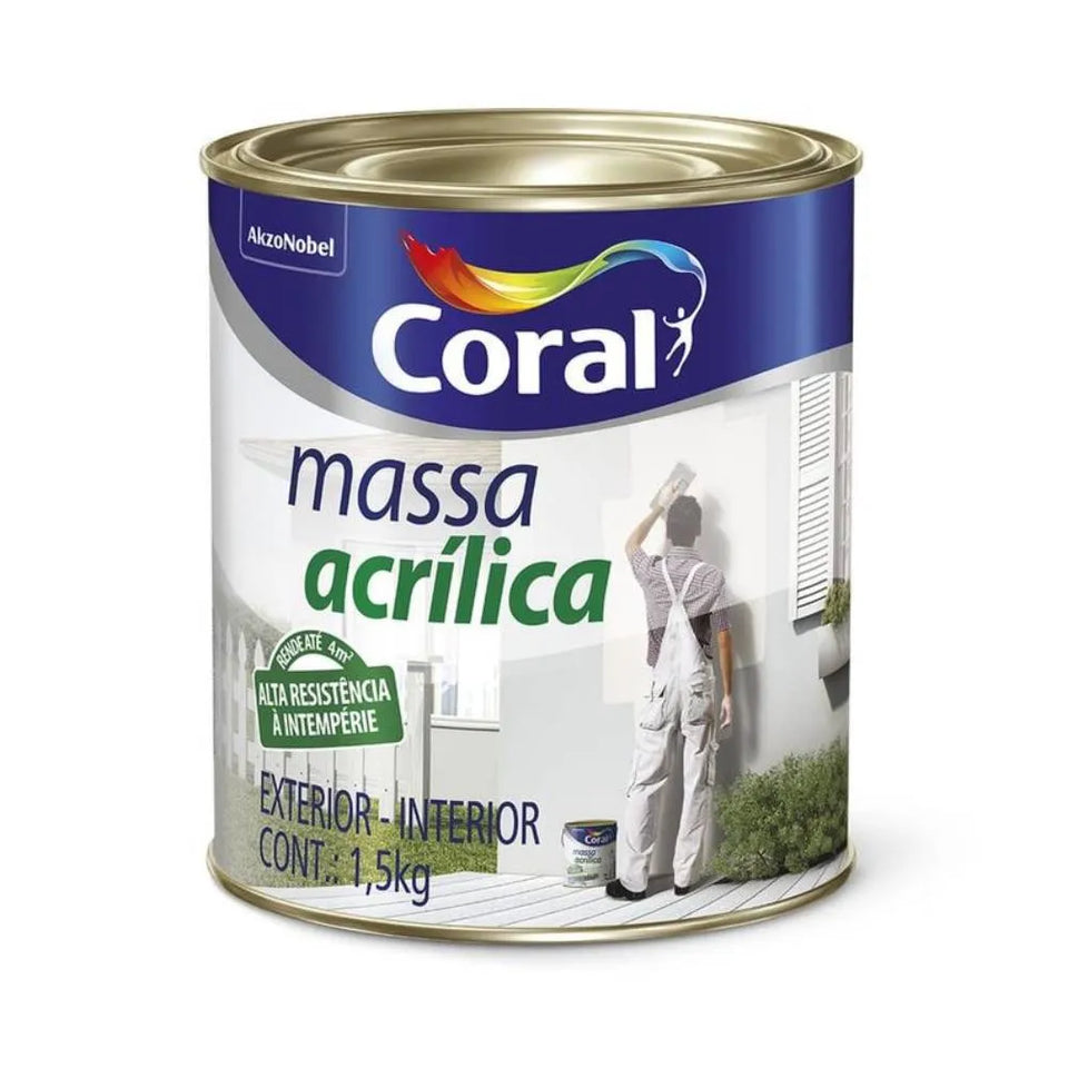 Massa Acrílica Branco 1,5kg Coral