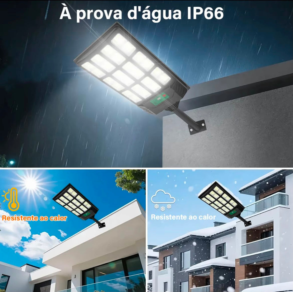 Luminária LED Solar Potência 900W + Sensor de Presença e Controle Remoto - Compre 1 Leve 2